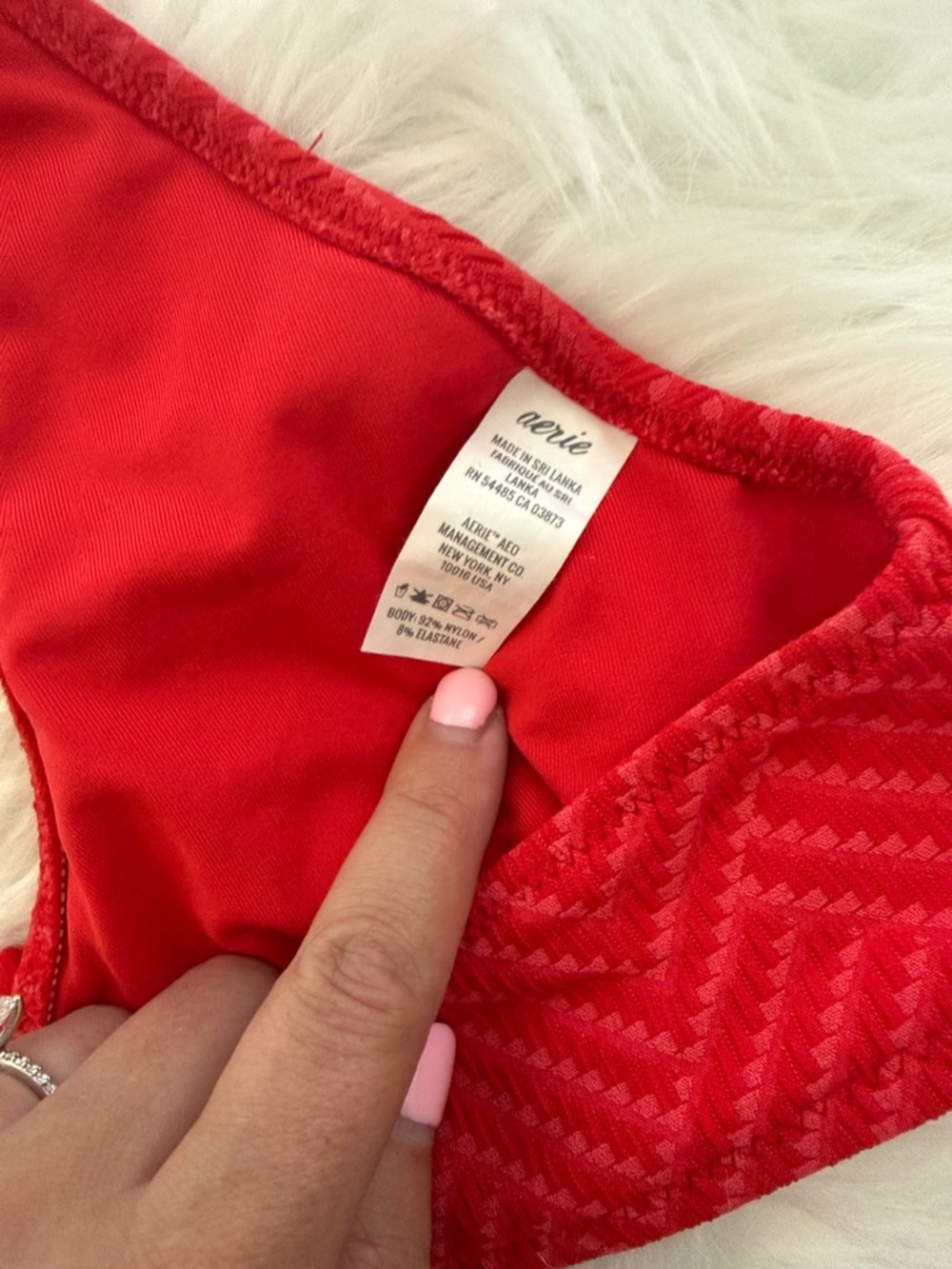 Aerie Vibrant Red Bikini Top Size Small - Picture 2 of 5